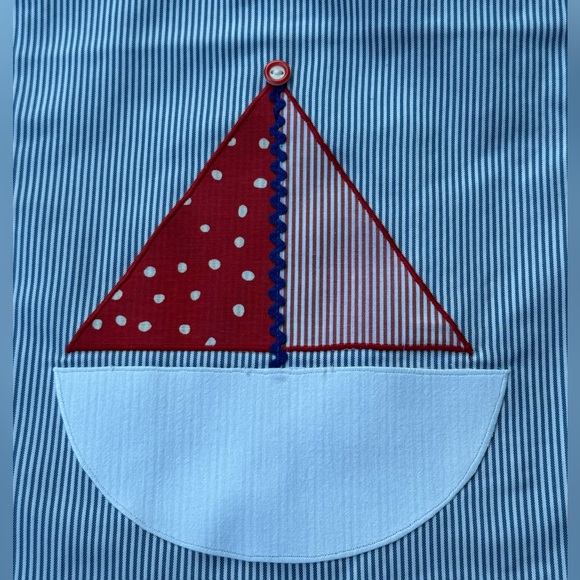4th of July summer sundress by Mary James Size 6 sailboat Red / White / Blue - Picture 2 of 5